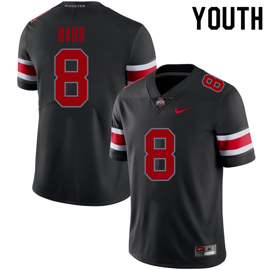 Youth Ohio State Buckeyes #8 Kamryn Babb Blackout Authentic College Stitched Football Jersey 23LV041GA